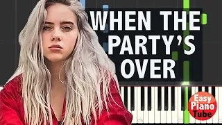 Billie Eilish - When The Party's Over // Easy Piano Tutorial - Cover