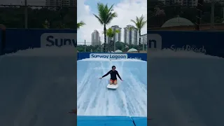 Practice tips on the Flowrider at Sunway Lagoon! #flowrider #surf #beach #tourism