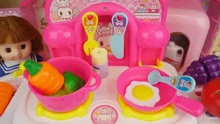 Baby Doli and kitchen baby doll refrigerator food toys play