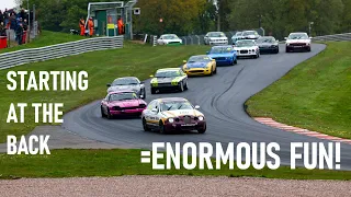Mounting a charge from the back of the grid! CSCC Jaguar Championship / MG Trophy Oulton Park Race 2