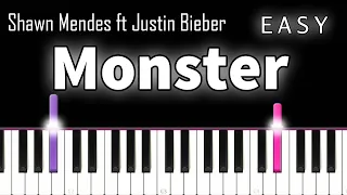 Monster - Shawn Mendes, Justin Bieber - EASY Piano tutorial