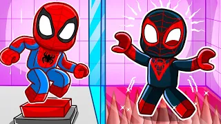 TEAMWORK PUZZLES with Spiderman & Miles In Roblox!