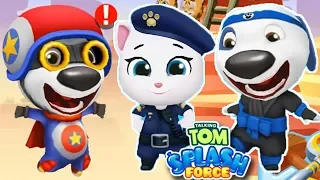 TALKING TOM SPLASH FORCE - Danger Hank, Officer Angela, Ninja Hank - Gameplay, Android Games Mobile