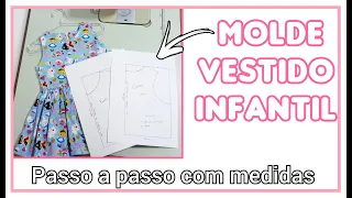 COMO FAZER MOLDE DE VESTIDO INFANTIL - TAMANHO 12 MESES | HOW TO MAKE A CHILDREN'S DRESS MOLD