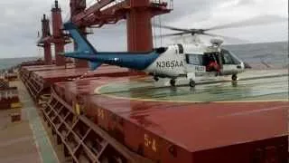 Pilot transfer from ship using helicopter