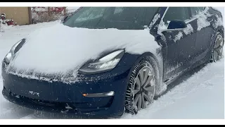 How Does a RWD Tesla Handle in the Snow Without Snow Tires?