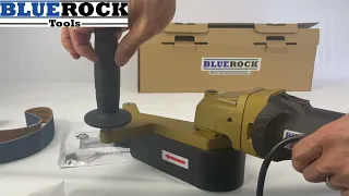 BLUEROCK 40A Pipe Tube Polisher Sander Unboxing Setup Features and Demo Belts Fit Metabo RBE 15-180