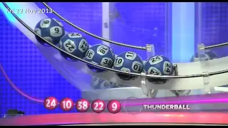 The National Lottery Thunderball draw results from Friday 22nd November 2013
