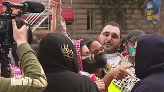 Mini-scuffle briefly breaks out during pro-Palestine protests at UCLA