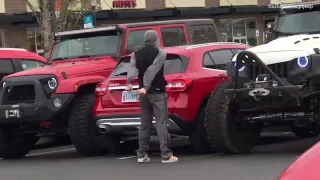Karma when two jeeps block in a car that takes up two spaces