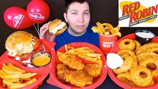 Red Robin • Cheeseburger, Onion Rings, Spicy Chicken, Fish & Chips  • MUKBANG