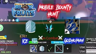 Ice one shot combo bounty hunt | Mobile Bounty Hunt #7 #cybrog #ice #bloxfruits #roblox