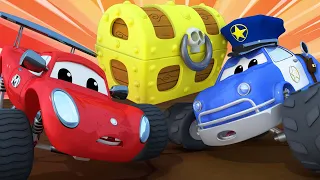 Bajki o samochodach dla dzieci - Pułapka  | Maverick i Miasto Monster Trucków | Car City World App