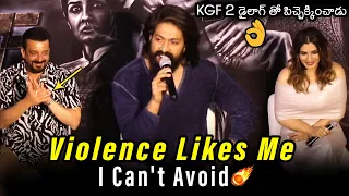 Yash Says KGF 2 Movie Dialogue At KGF 2 Delhi Press Meet | Sanjay Dutt | Raveena Tandon | Srinidhi