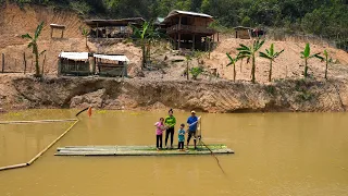 The Process of Building Bamboo Rafts on the Farm, Dad Had to Work Far Away | Family Farm