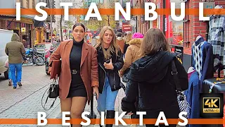 BESIKTAS ISTANBUL TURKEY 2022 30 NOVEMBER WALKING TOUR |4K UHD 60FPS |BAZAAR,BARS,CAFES,STREET FOODS