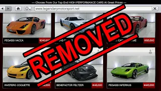 GTA 5 - Rockstar Has REMOVED Almost 200 Cars in GTA Online!