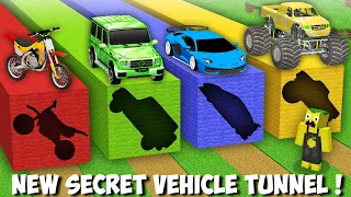 Secret LONG SUPERCARS TUNNELS in Minecraft ! VEHICLE PASSAGE !