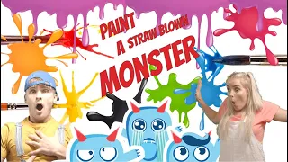 HOW TO MAKE MONSTERS BY STRAWBLOWING PAINT WITH DAISY AND JESSE