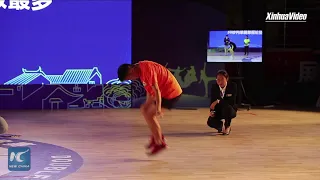 Chinese teenager breaks own record in jump rope contest