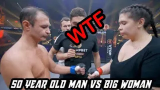 Intergender MMA Match | 50 Year Old Man Vs Plus Sized Woman