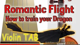 Romantic Flight - How to train your Dragon - Violin - Play Along Tab Tutorial
