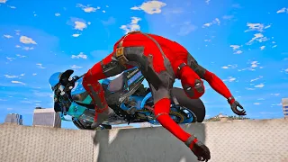 GTA 5 DEADPOOL MOTORBIKE CRASHES & SLOW MOTION ( Euphoria Physics Showcase ) #1