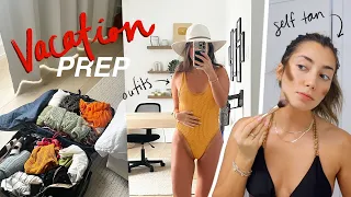 VACATION PREP VLOG: pack with me, tanning, nails + outfits!🌴👙