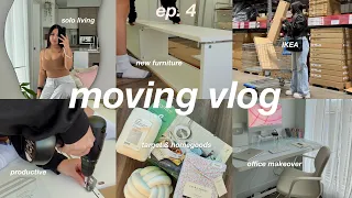 MOVING VLOG 🎀 super productive, living alone, NEW furniture, office makeover, updates + motivation