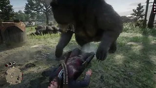 RDR2 - how your gang Response if bear attack you in camp