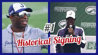 THE NEW DEION SANDERS SIGNS WITH DEION SANDERS COACH PRIME!!!TRAVIS HUNTER COMMITS TO JSU🔥