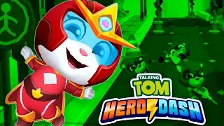 Talking Tom Hero Dash - Mega Super Angela - Gameplay (Android, iOS)