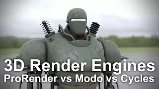 Radeon Pro Render vs Foundry Modo vs Blender Cycles