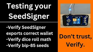 Testing your SeedSigner: wallet export, dice rolls, bip-85.