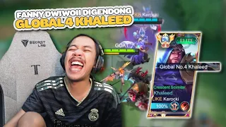 Fanny Dwiwoii Di Gendong TOP GLOBAL 4 KHALEED Coy Galak Banget Mainnya! - Mobile Legends