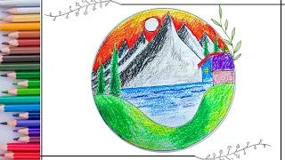 Easy circle drawing | Circle drawing for beginners | Drawing Scenery circle