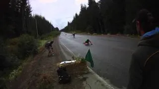 60 mile an hour longboard crash! 105 km/h near death and carnage at mount washington