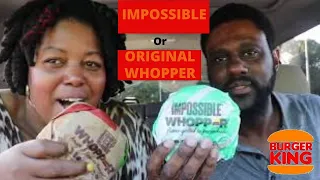 Trying Burger King's NEW !!!  Impossible Whopper vs Whopper