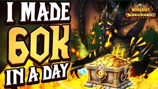 WoW Cataclysm Classic - Make 60k Gold IN ONE DAY