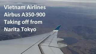 Vietnam Airlines Airbus A350-900 take off from Narita