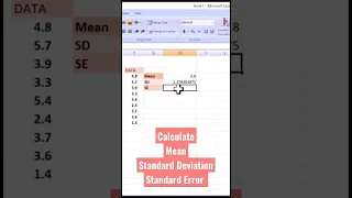 Calculate Mean SD & SE #shorts #viralshorts