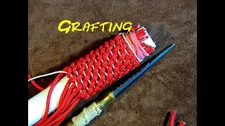Underhand Grafting - Paracord Wrap Using Grafting - Decorative Covering Knot - Spanish Hitching