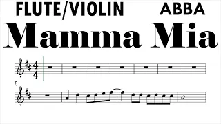 Mamma Mia ABBA Flute Violin Sheet Music Backing Track Play Along Partitura