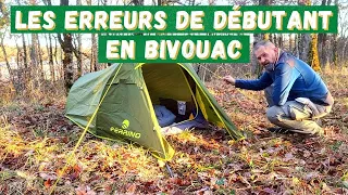 Les 7 ERREURS de débutant en BIVOUAC !