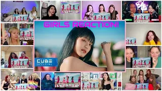 [Girls React] (G)I-DLE) - '퀸카 (Queencard) Reaction Mashup