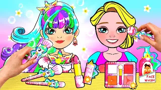 Vestir Muñecas De Papel | DIY My Little Pony Makeup Set For Mother & Daughter | Woa Doll En Spanish