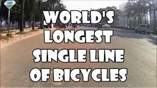 World's Longest Single Line of Bicycles
