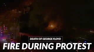 Video captures fire in Minneapolis during 2nd night of protests over George Floyd's death