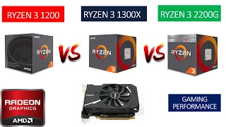 Ryzen 3 2200G vs Ryzen 3 1200 vs Ryzen 3 1300X - RX 550 2GB - Benchmarks Comparison