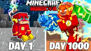 I Survived 1000 Days As ELEMENTAL FLASH in HARDCORE Minecraft! (Full Story)